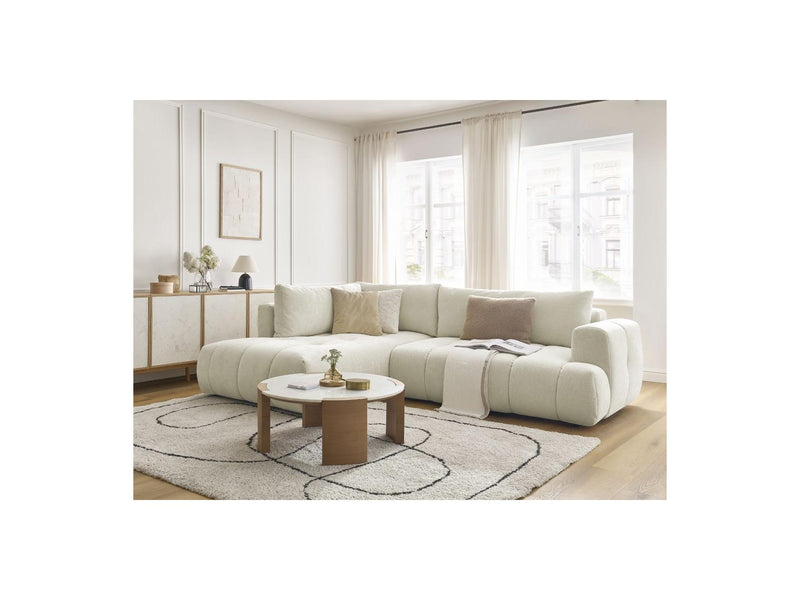 Canapé D'Angle L Convertible - Fuji - Tissu Lisse - Angle Gauche