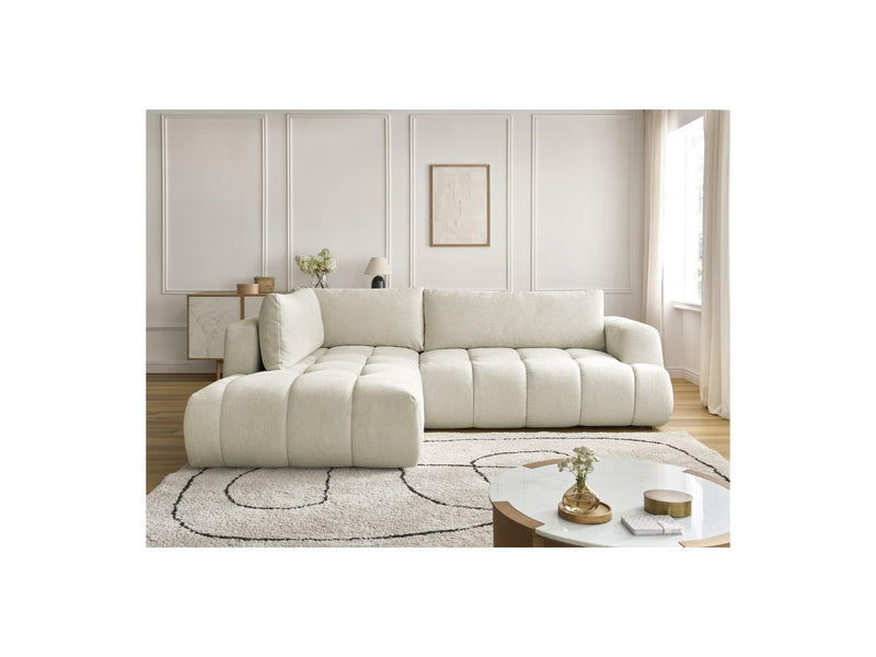 Canapé D'Angle L Convertible - Fuji - Tissu Lisse - Angle Gauche