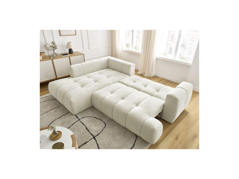 Canapé D'Angle L Convertible - Fuji - Tissu Lisse - Angle Gauche