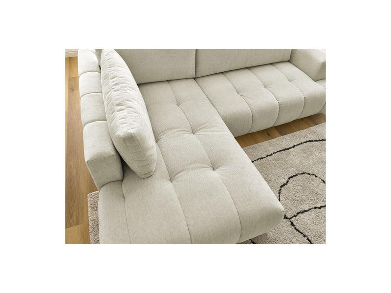 Canapé D'Angle L Convertible - Fuji - Tissu Lisse - Angle Gauche