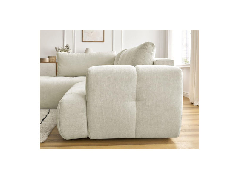 Canapé D'Angle L Convertible - Fuji - Tissu Lisse - Angle Gauche