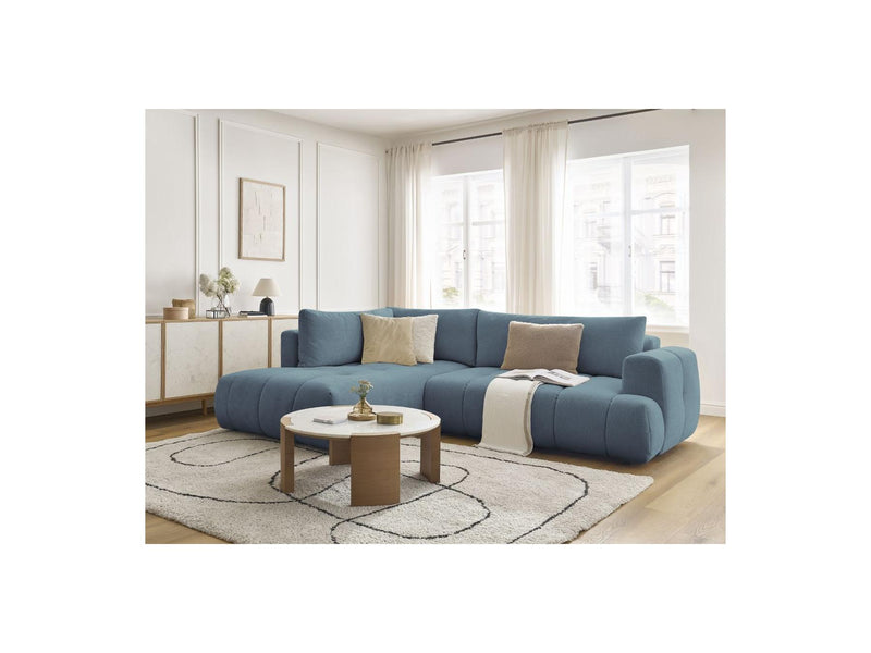 Canapé D'Angle L Convertible - Fuji - Tissu Lisse - Angle Gauche