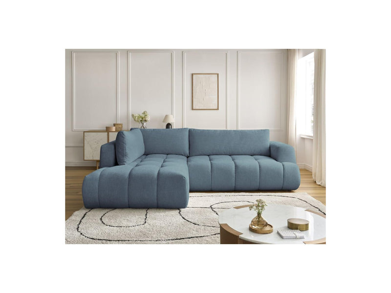 Canapé D'Angle L Convertible - Fuji - Tissu Lisse - Angle Gauche