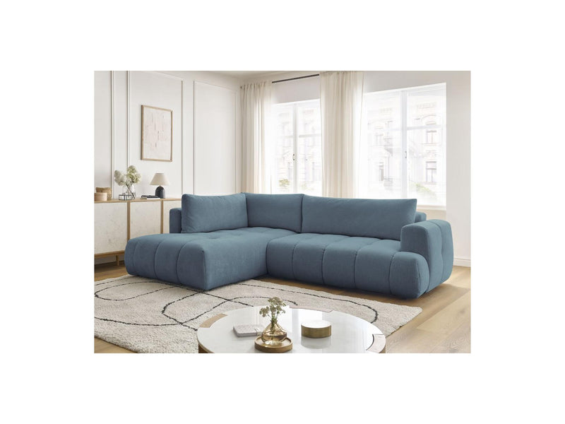 Canapé D'Angle L Convertible - Fuji - Tissu Lisse - Angle Gauche