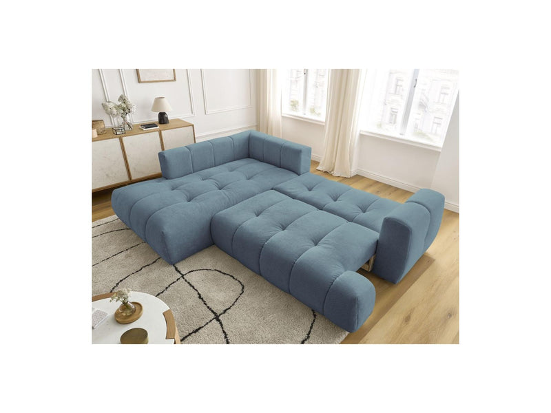 Canapé D'Angle L Convertible - Fuji - Tissu Lisse - Angle Gauche