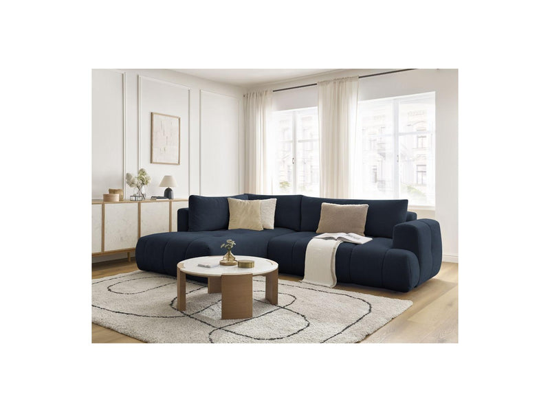 Canapé D'Angle L Convertible - Fuji - Tissu Lisse - Angle Gauche