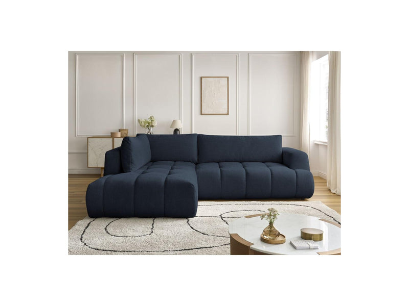 Canapé D'Angle L Convertible - Fuji - Tissu Lisse - Angle Gauche