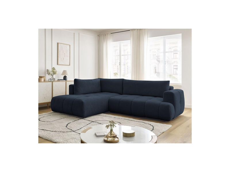 Canapé D'Angle L Convertible - Fuji - Tissu Lisse - Angle Gauche