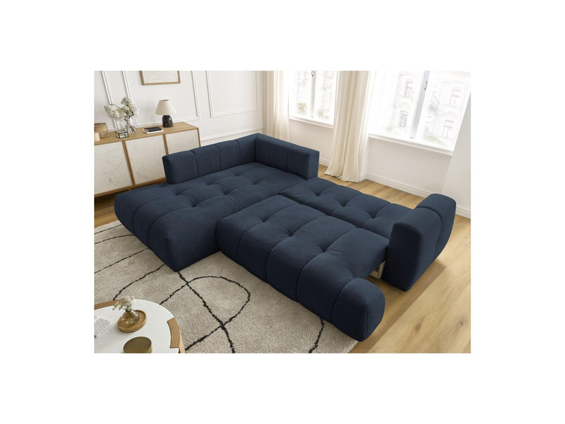 Canapé D'Angle L Convertible - Fuji - Tissu Lisse - Angle Gauche