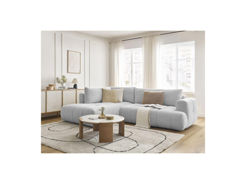 Canapé D'Angle L Convertible - Fuji - Tissu Lisse - Angle Gauche