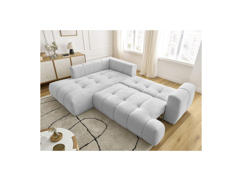 Canapé D'Angle L Convertible - Fuji - Tissu Lisse - Angle Gauche