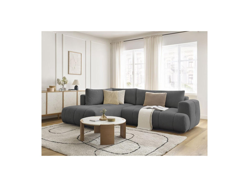 Canapé D'Angle L Convertible - Fuji - Tissu Lisse - Angle Gauche