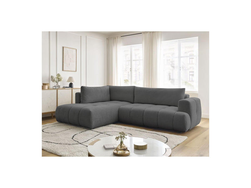 Canapé D'Angle L Convertible - Fuji - Tissu Lisse - Angle Gauche