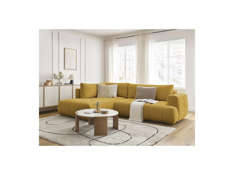 Canapé D'Angle L Convertible - Fuji - Tissu Lisse - Angle Gauche