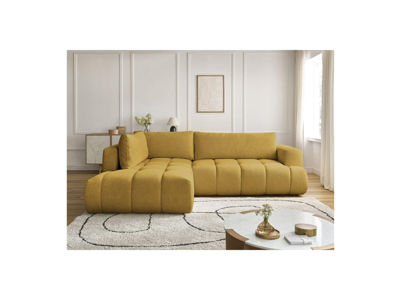 Canapé D'Angle L Convertible - Fuji - Tissu Lisse - Angle Gauche