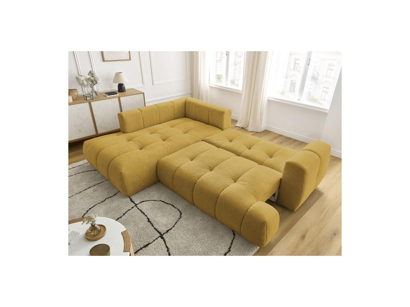 Canapé D'Angle L Convertible - Fuji - Tissu Lisse - Angle Gauche