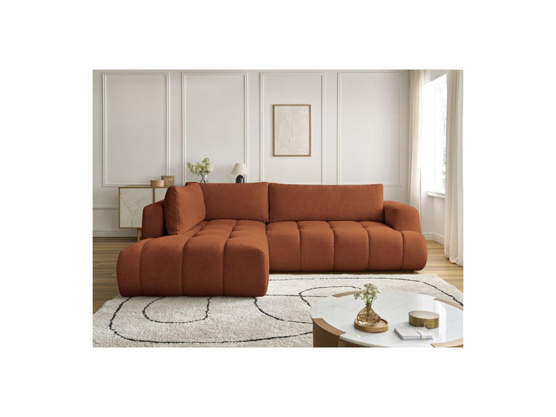 Canapé D'Angle L Convertible - Fuji - Tissu Lisse - Angle Gauche