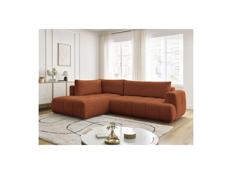 Canapé D'Angle L Convertible - Fuji - Tissu Lisse - Angle Gauche