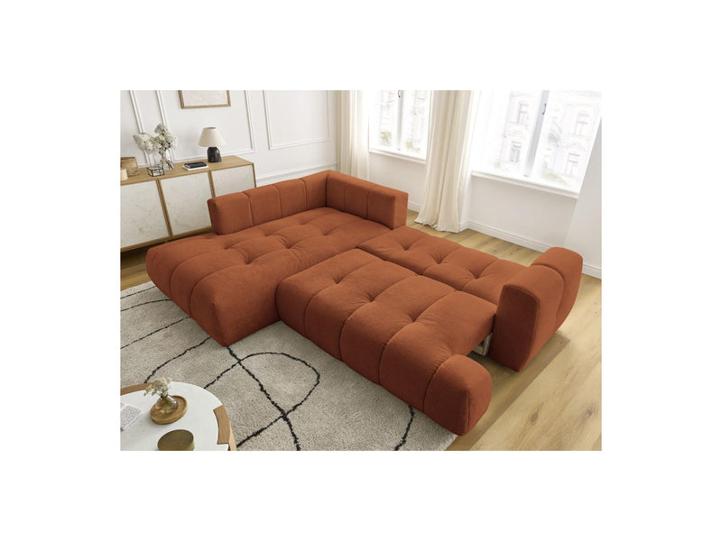 Canapé D'Angle L Convertible - Fuji - Tissu Lisse - Angle Gauche