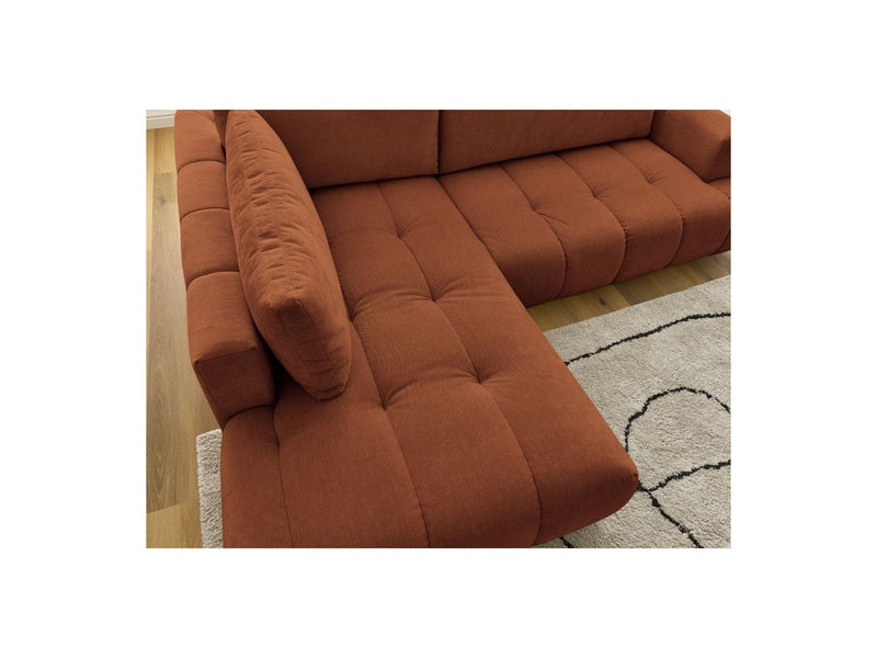 Canapé D'Angle L Convertible - Fuji - Tissu Lisse - Angle Gauche