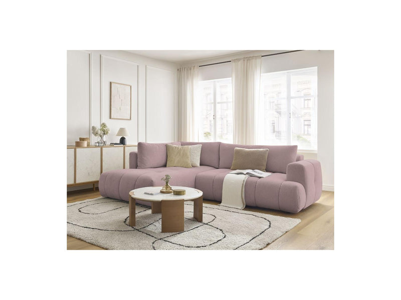 Canapé D'Angle L Convertible - Fuji - Tissu Lisse - Angle Gauche