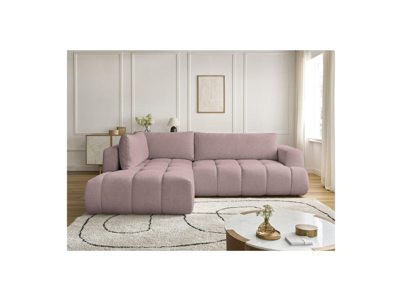 Canapé D'Angle L Convertible - Fuji - Tissu Lisse - Angle Gauche