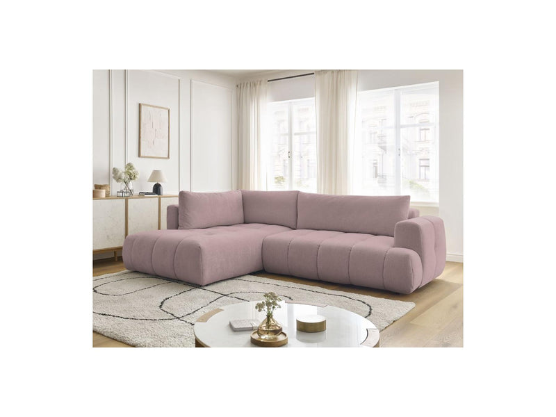 Canapé D'Angle L Convertible - Fuji - Tissu Lisse - Angle Gauche