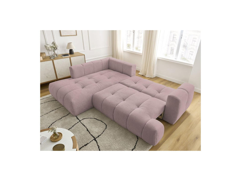 Canapé D'Angle L Convertible - Fuji - Tissu Lisse - Angle Gauche