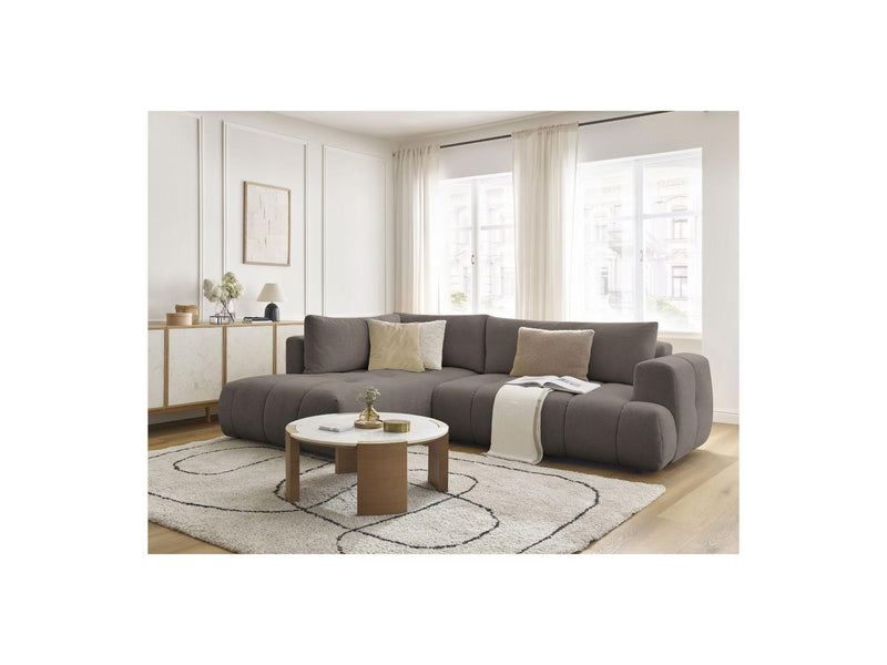 Canapé D'Angle L Convertible - Fuji - Tissu Lisse - Angle Gauche