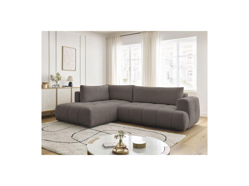 Canapé D'Angle L Convertible - Fuji - Tissu Lisse - Angle Gauche