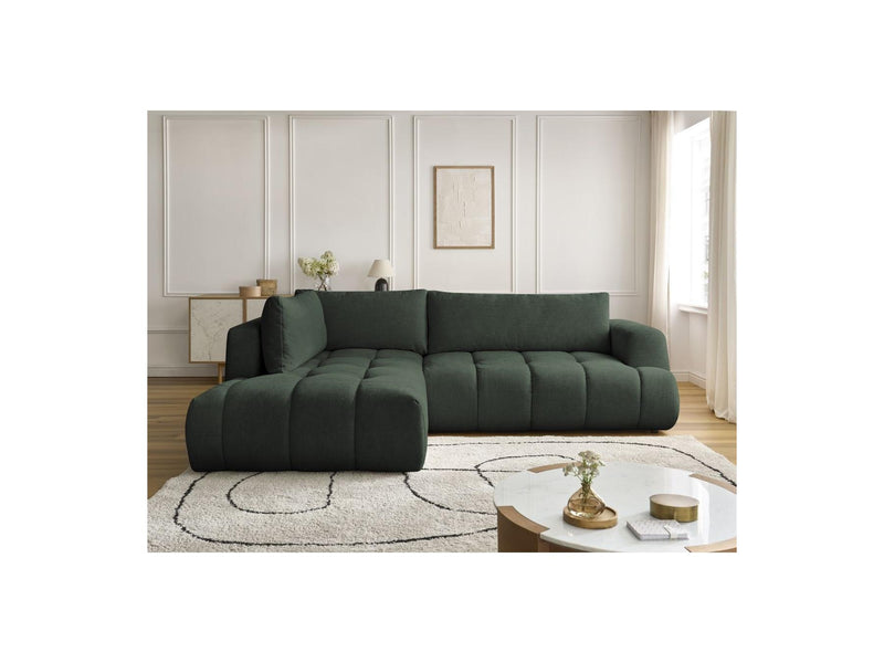 Canapé D'Angle L Convertible - Fuji - Tissu Lisse - Angle Gauche