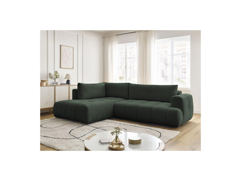 Canapé D'Angle L Convertible - Fuji - Tissu Lisse - Angle Gauche