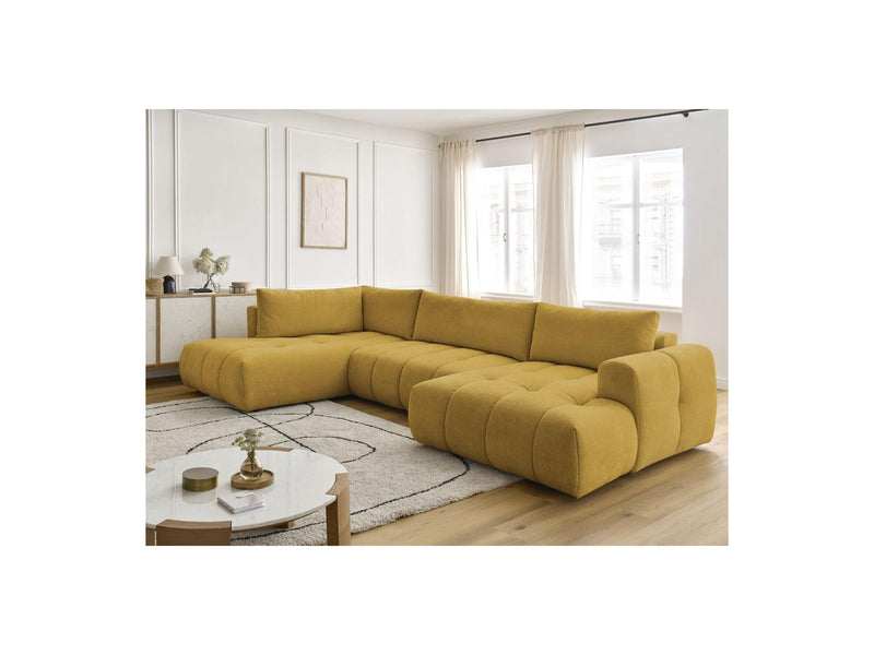 Canapé Panoramique Convertible - Fuji - Tissu Lisse - Angle Droit