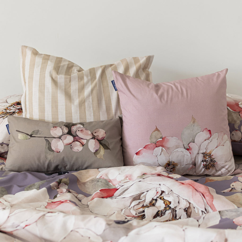 Fodera Per Cuscino White Peonies - Multicolore