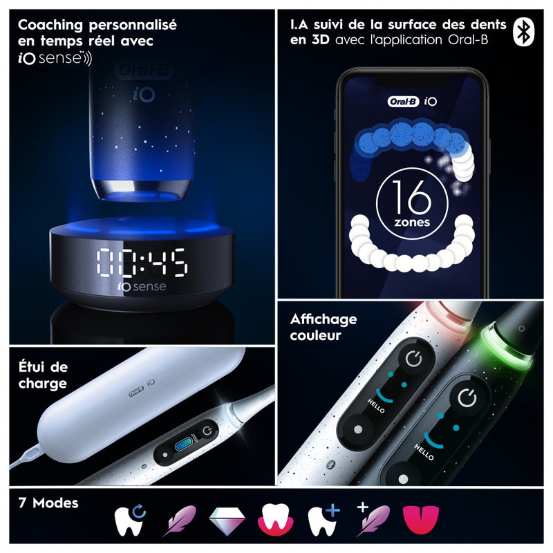 Oral-B Io10 - Avec Etui De Voyage Chargeur - Noire - Brosse À Dents Électrique