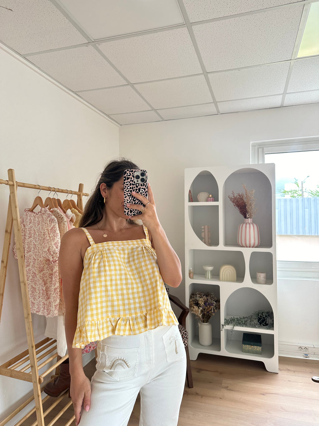 Top Callie Vichy Jaune