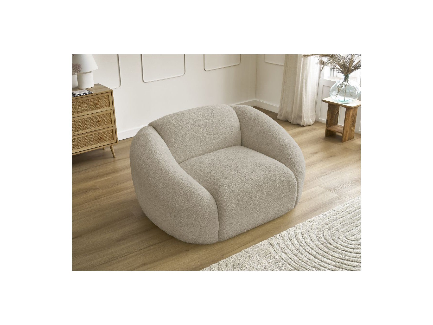 Armchair - Tina - Bouclé Fabric