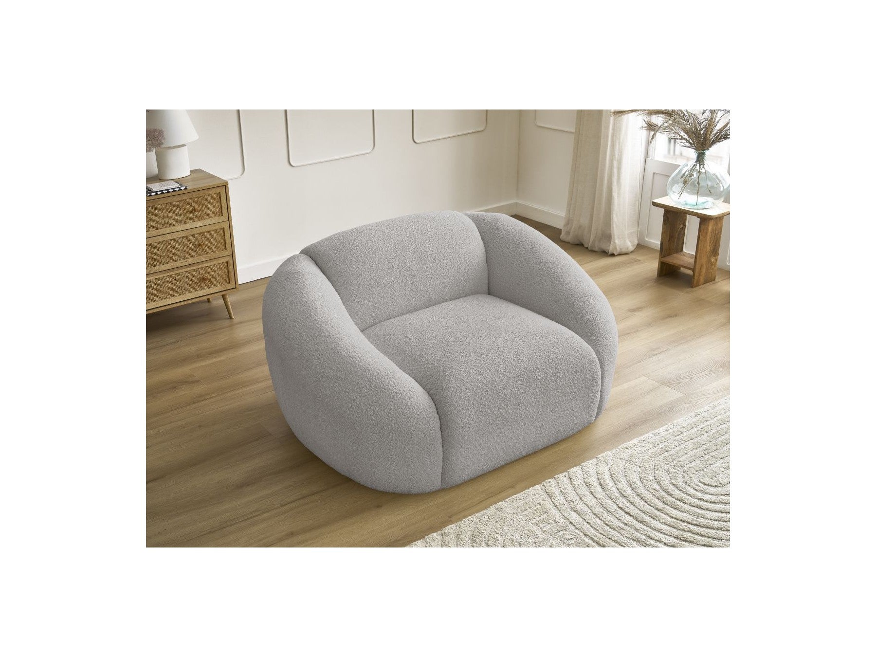 Armchair - Tina - Bouclé Fabric