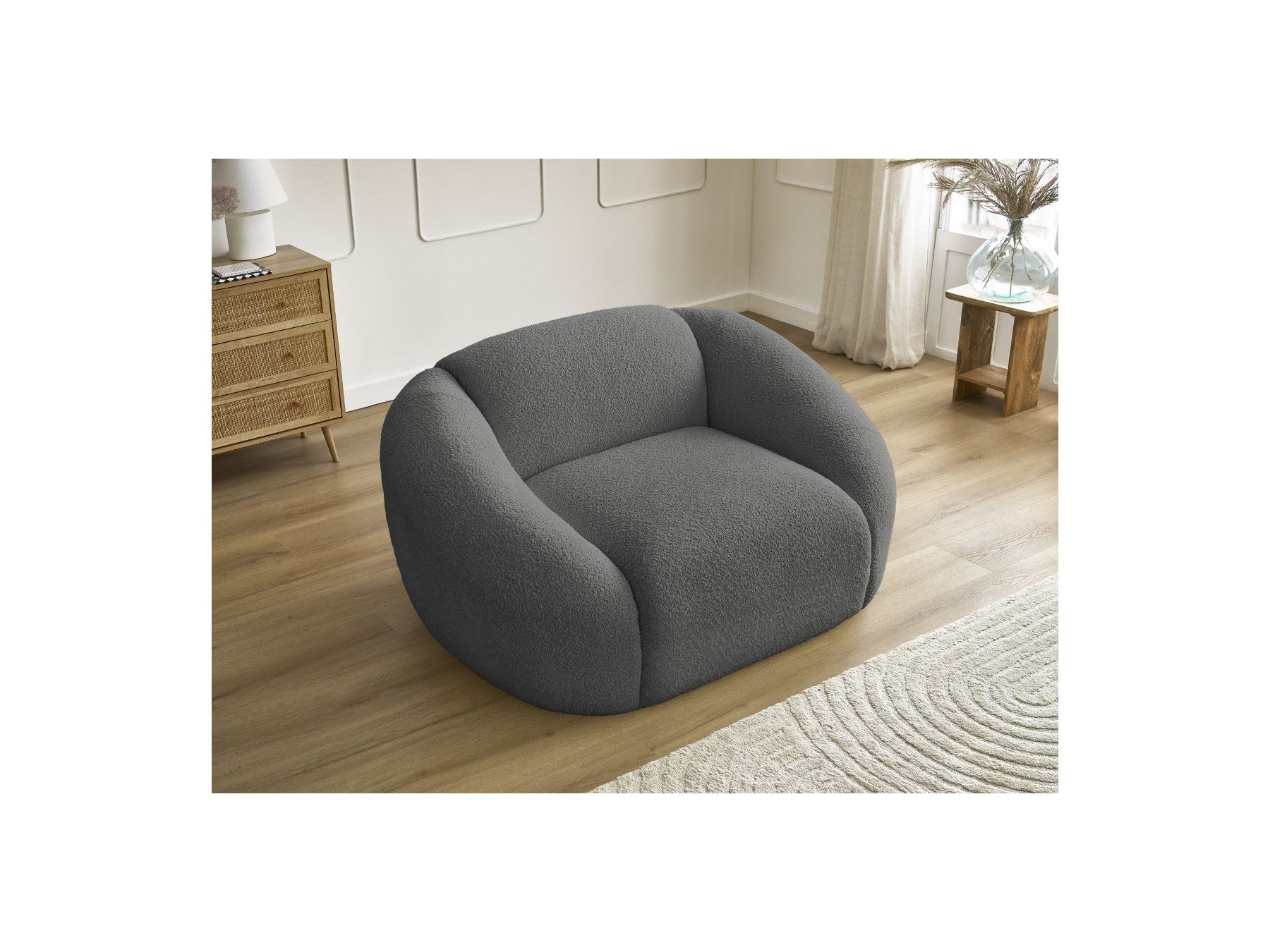 Armchair - Tina - Bouclé Fabric