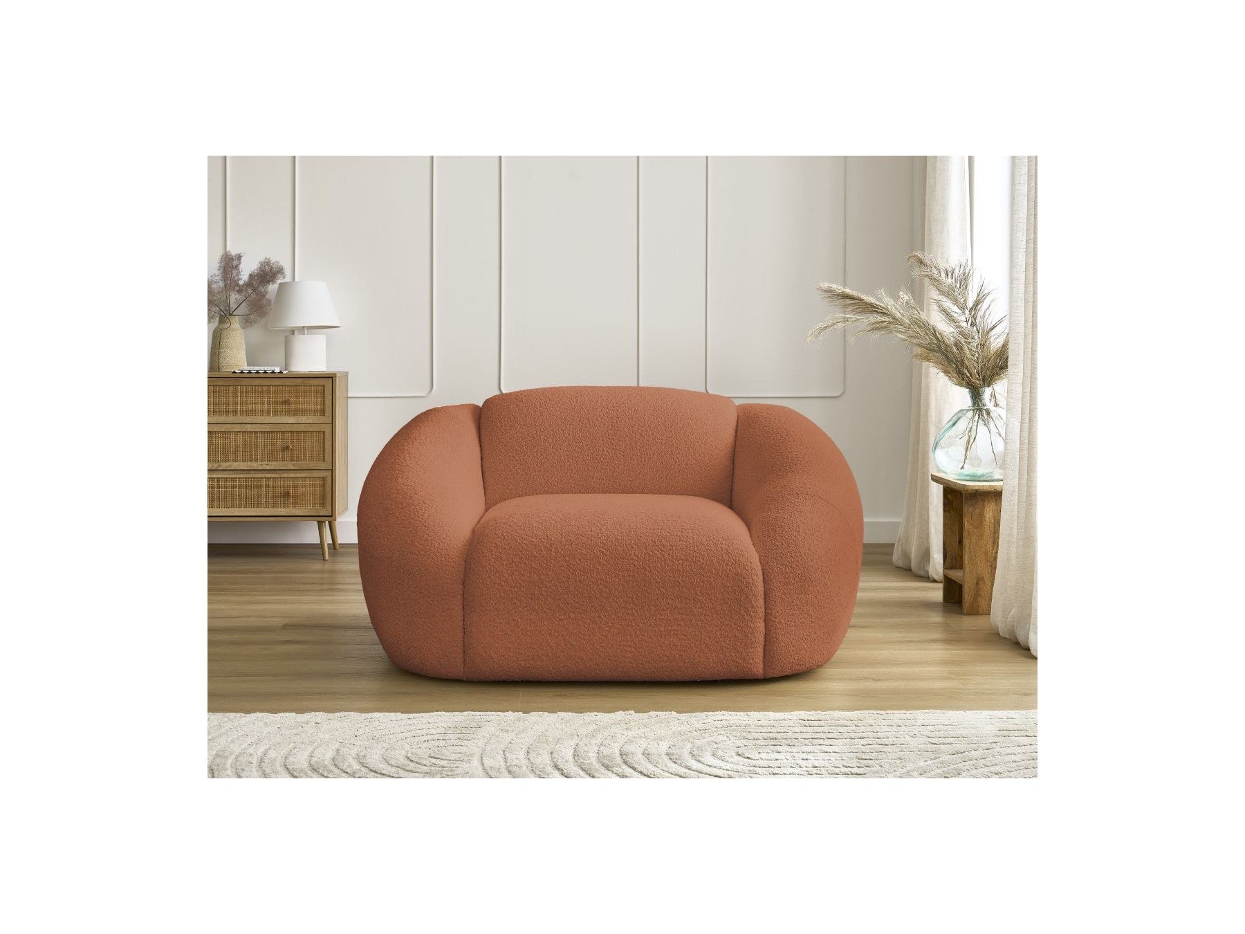 Armchair - Tina - Bouclé Fabric