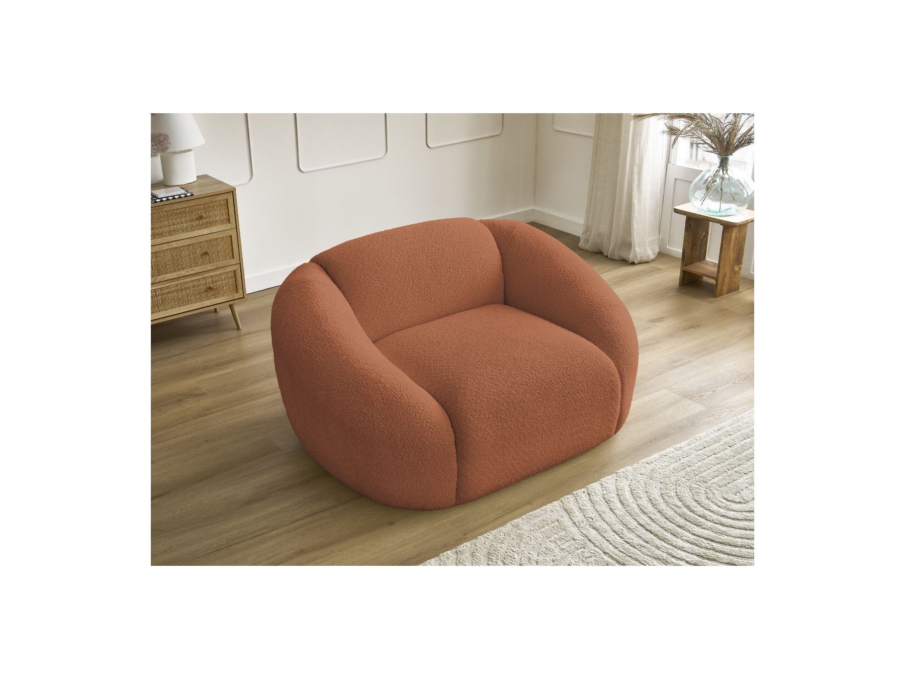 Armchair - Tina - Bouclé Fabric