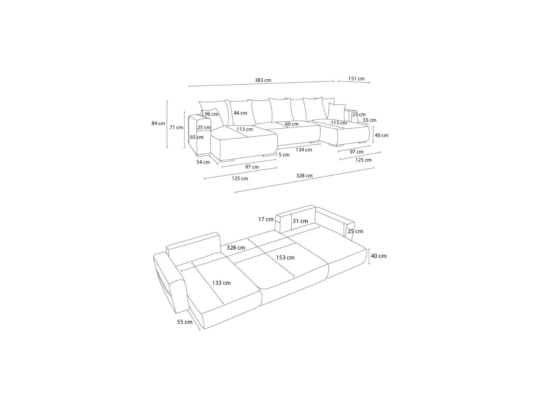 Sidonie - Convertible Panoramic Sofa with Storage - Corduroy