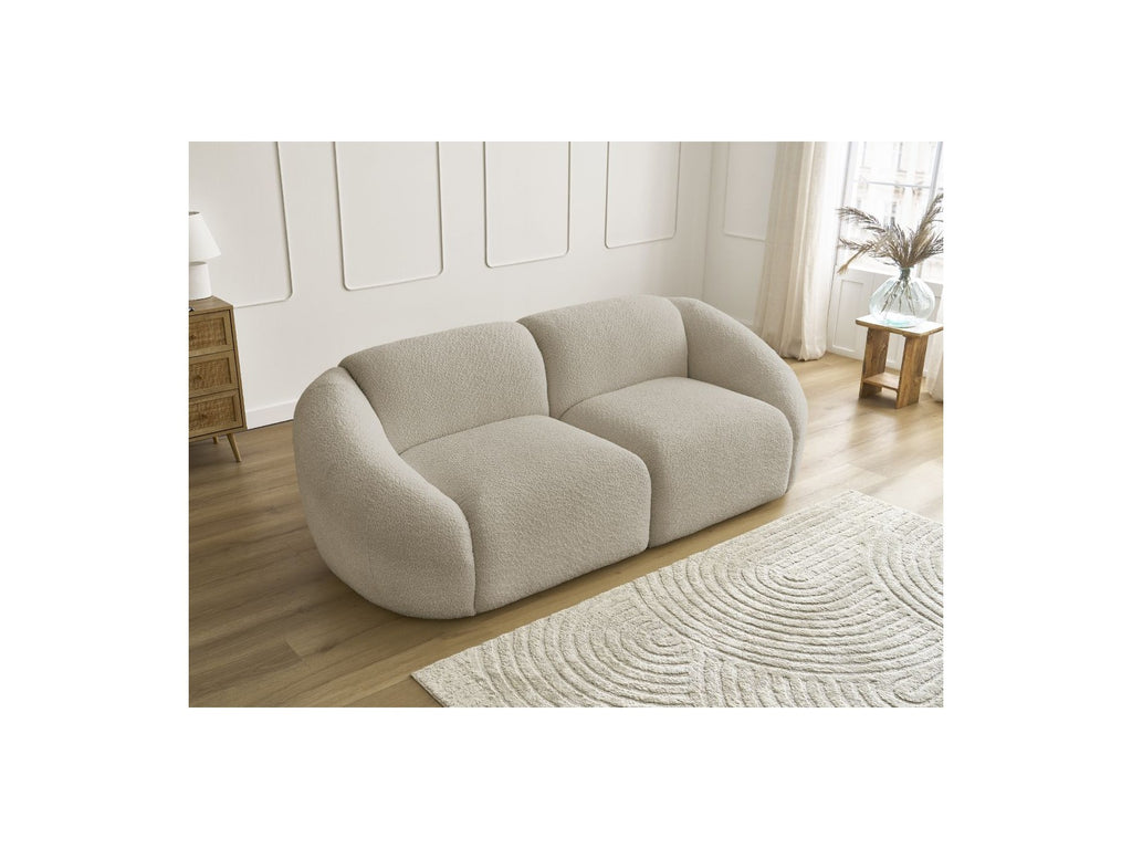 Fixed Straight 2-Seater Sofa - Tina - Bouclé Fabric