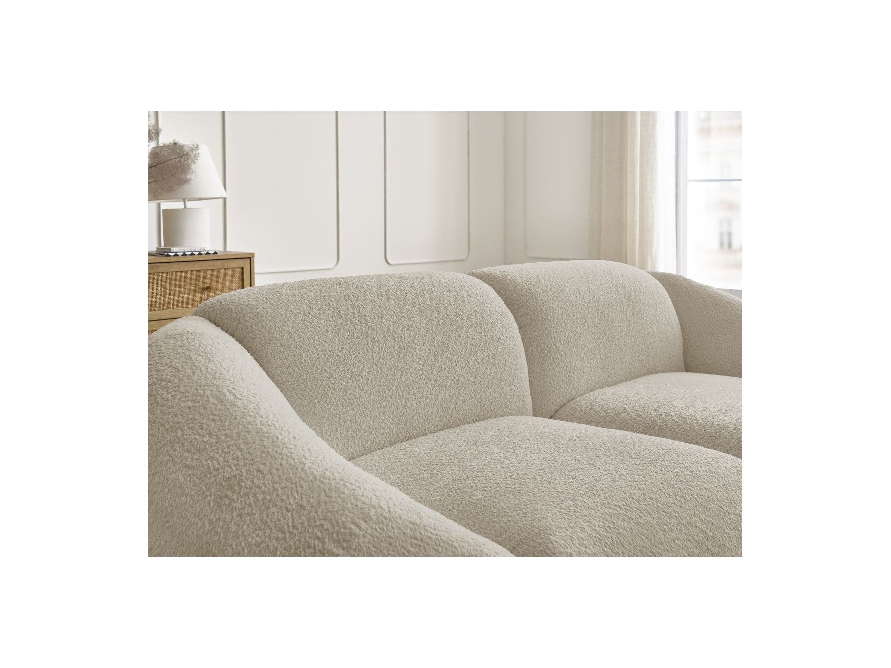 Fixed Straight 2-Seater Sofa - Tina - Bouclé Fabric