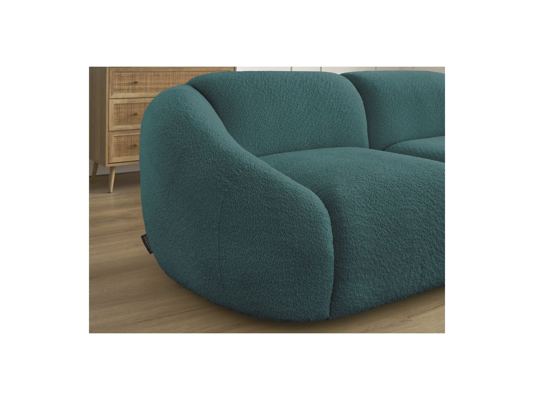 Fixed Straight 2-Seater Sofa - Tina - Bouclé Fabric
