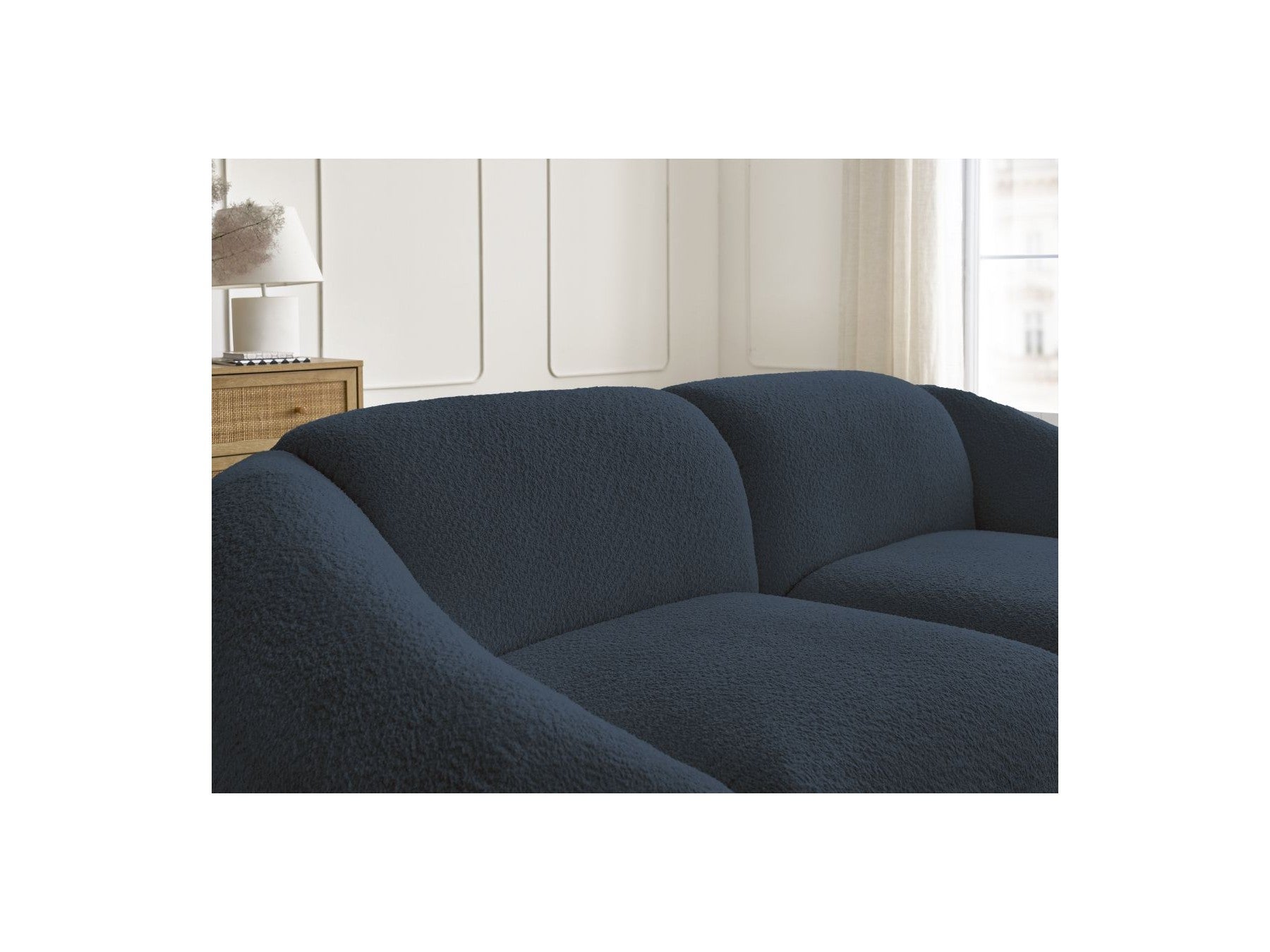 Fixed Straight 2-Seater Sofa - Tina - Bouclé Fabric