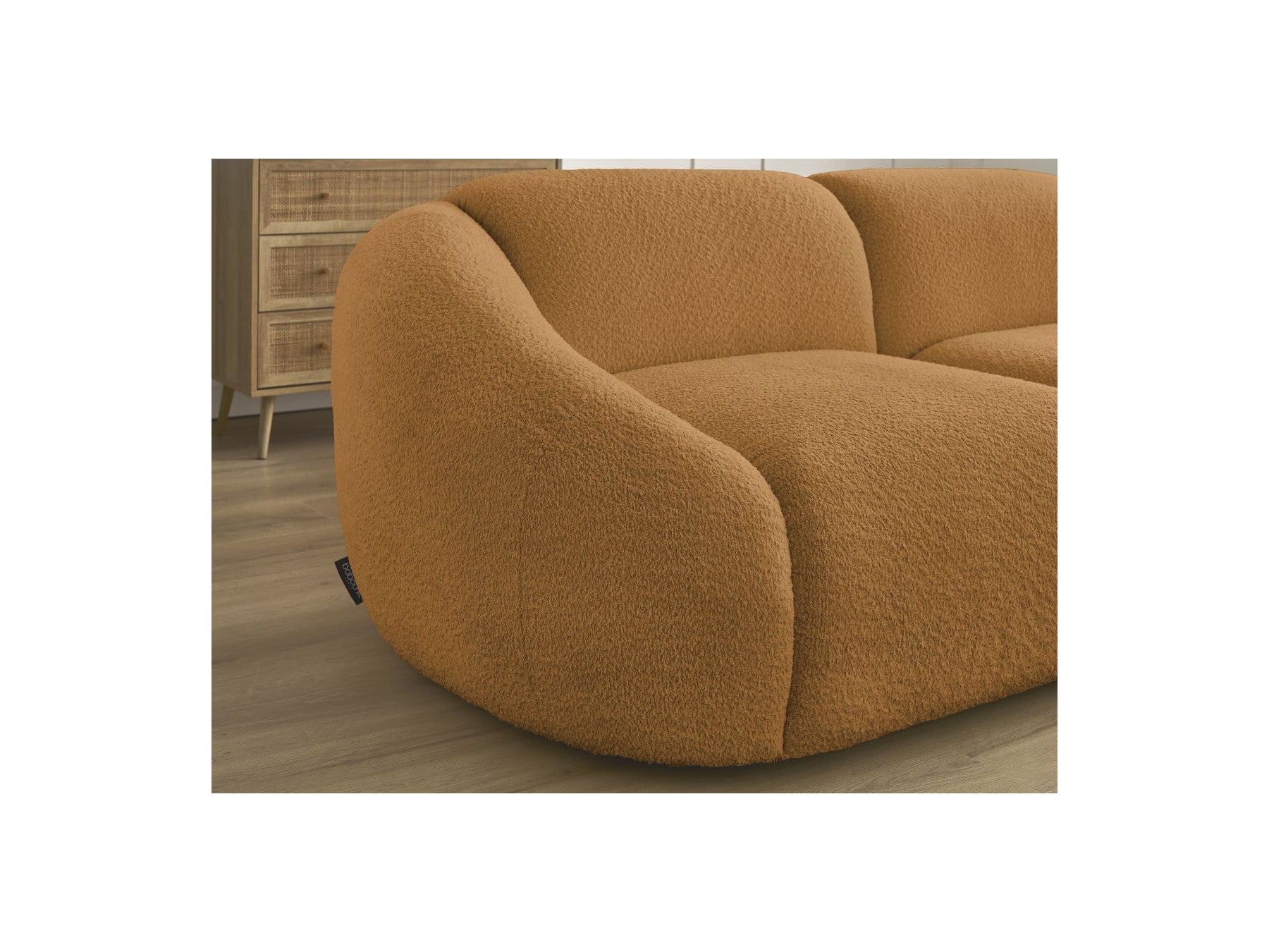 Fixed Straight 2-Seater Sofa - Tina - Bouclé Fabric