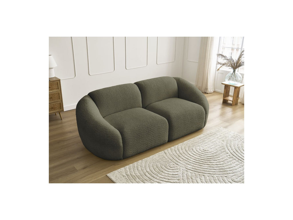 Fixed Straight 2-Seater Sofa - Tina - Bouclé Fabric