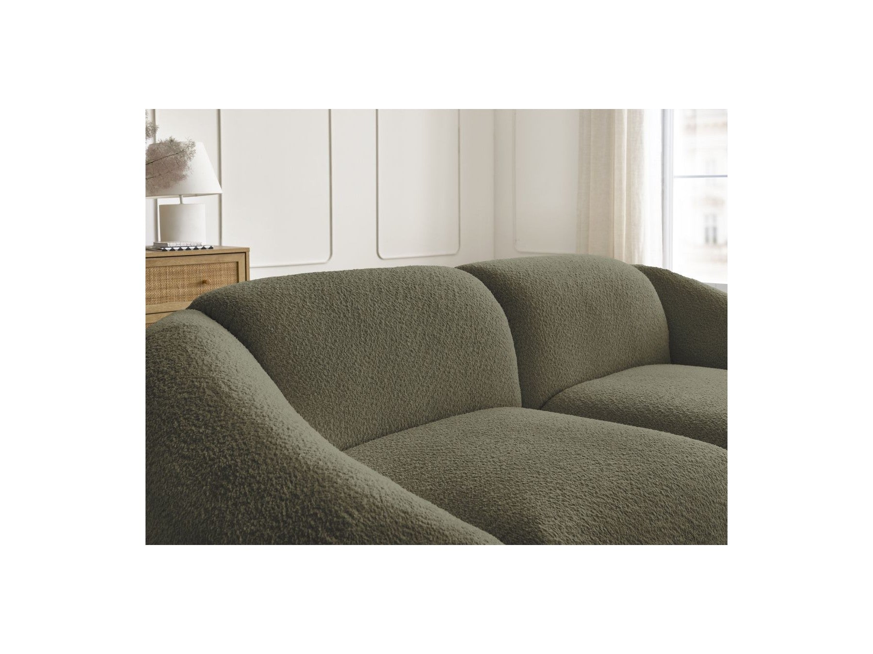 Fixed Straight 2-Seater Sofa - Tina - Bouclé Fabric