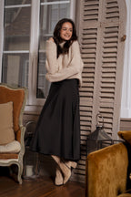Rose Satin Noir Skirt